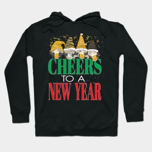 Fun Happy New Year's Eve Cheers to a New Year Gnomes Beers Hoodie